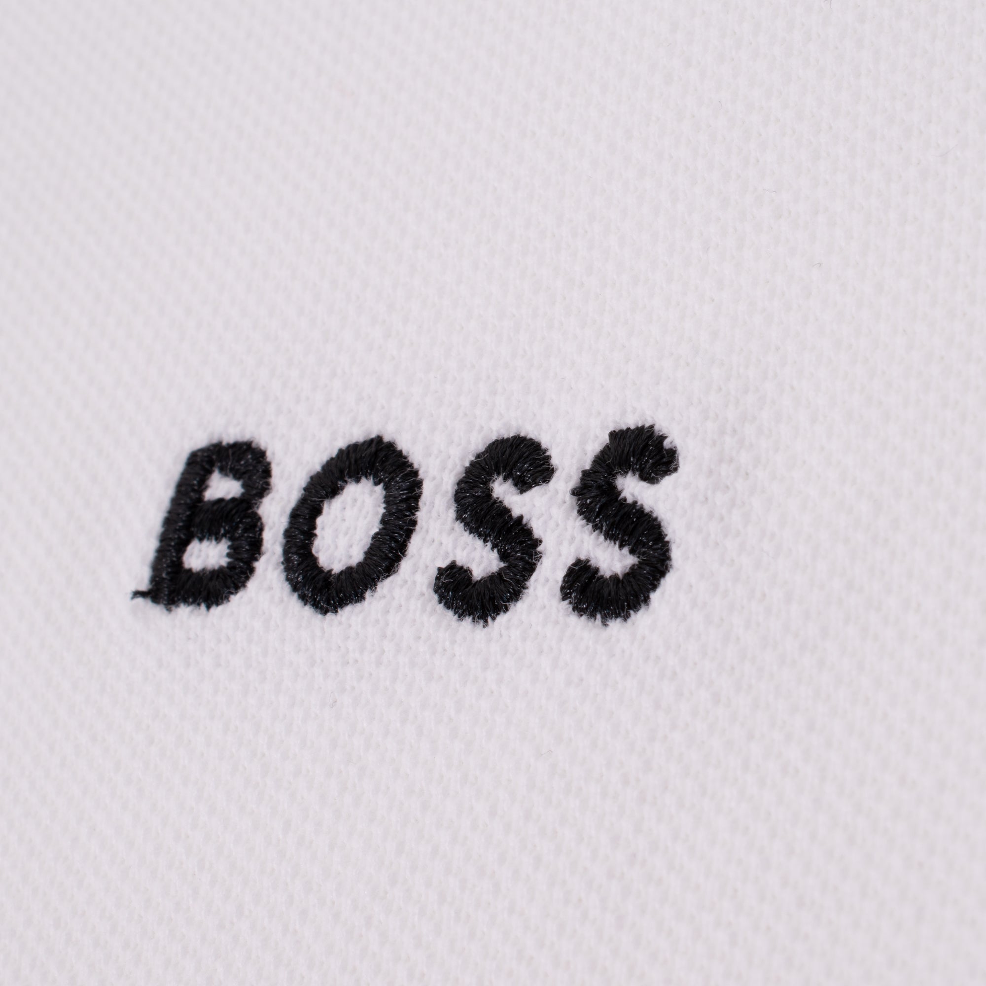 Boss Polo Sleeve Zone Mens Polo Shirt White